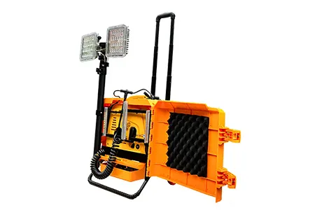ไฟส่องสว่างพื้นที่ห่างไกลแบบพกพา พร้อมเครื่องกำเนิดไฟฟ้าพลังงานเบนซิน 700W